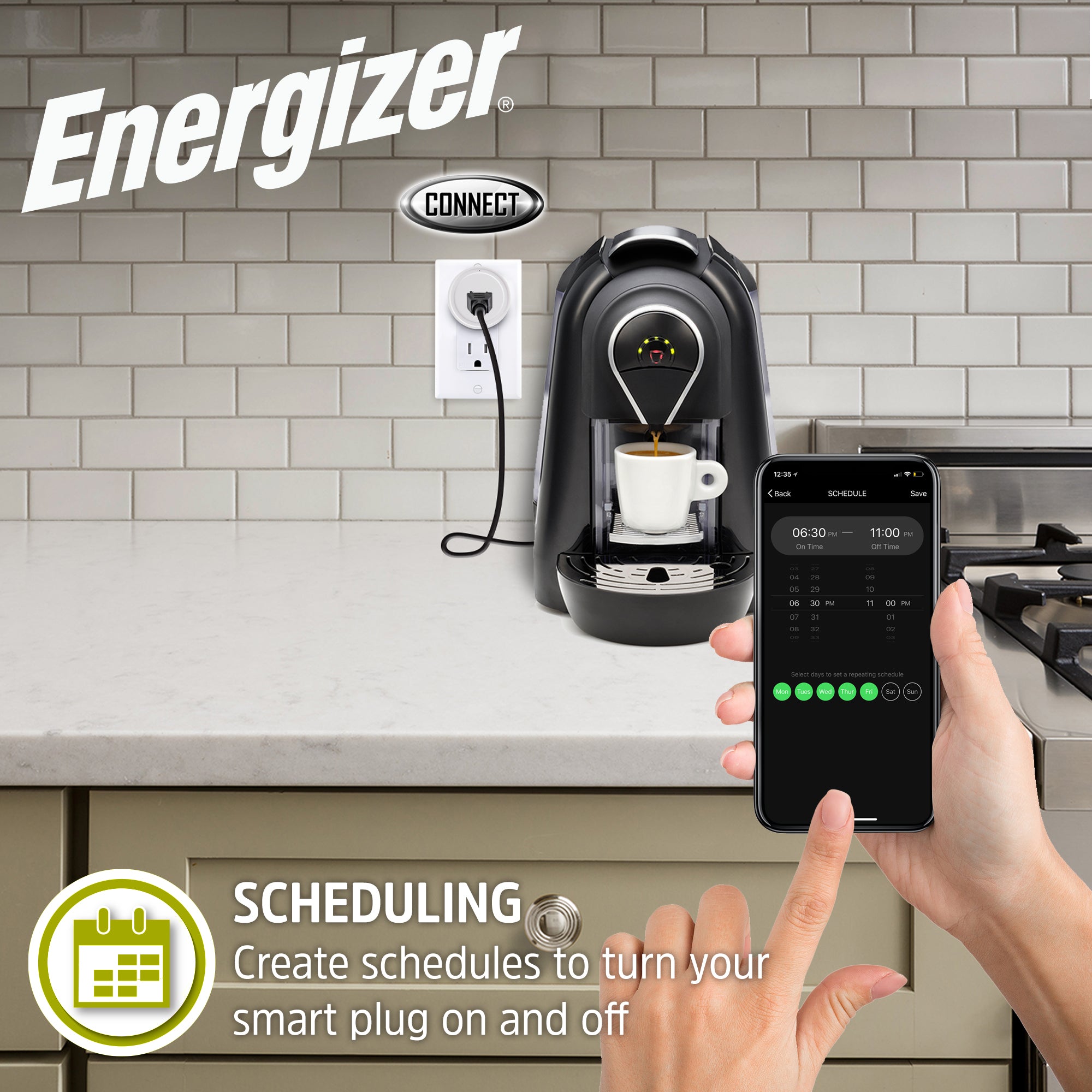 Energizer Smart 15 Amp Round Outlet Plug