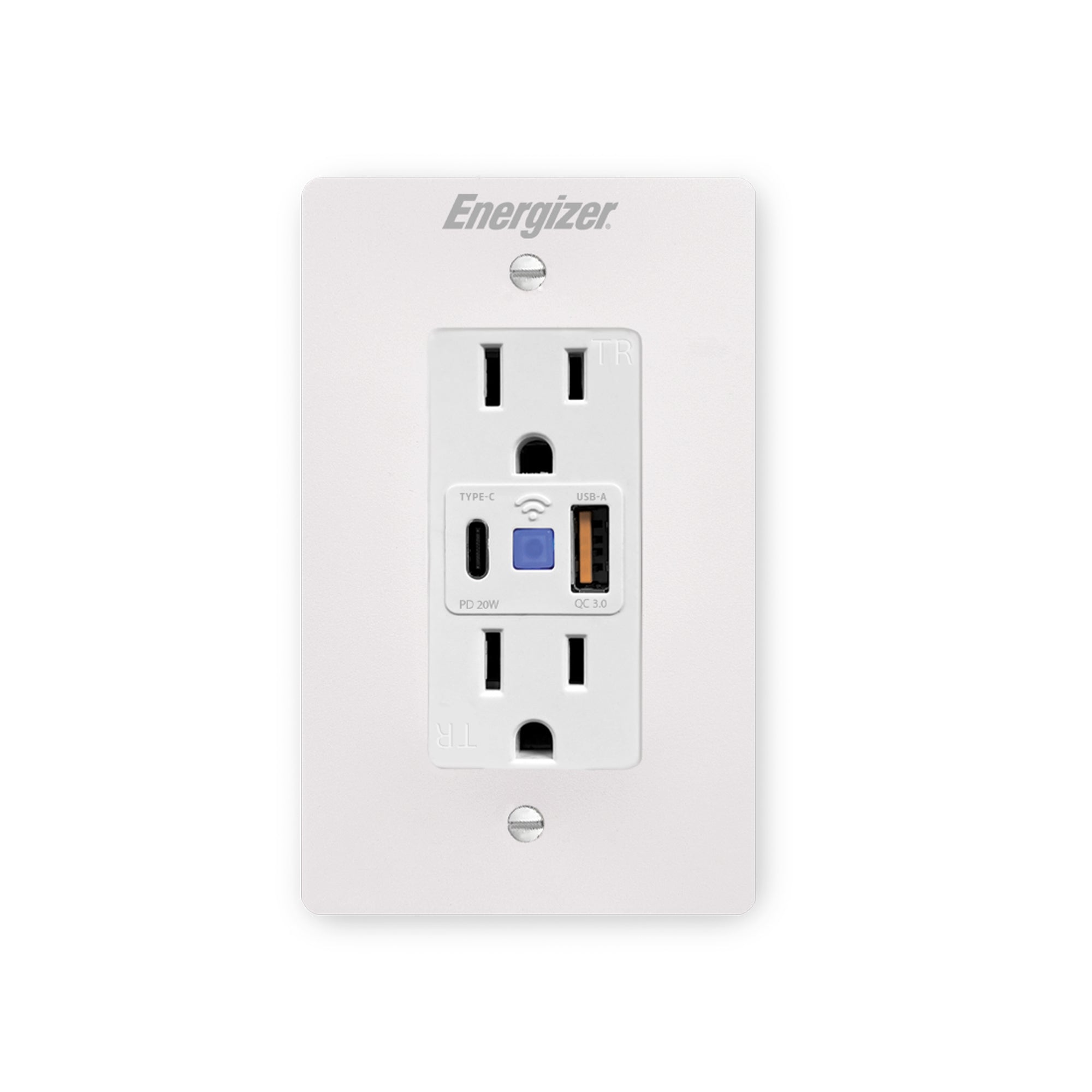 Energizer Smart In-Wall Outlet with USB-C & USB-A