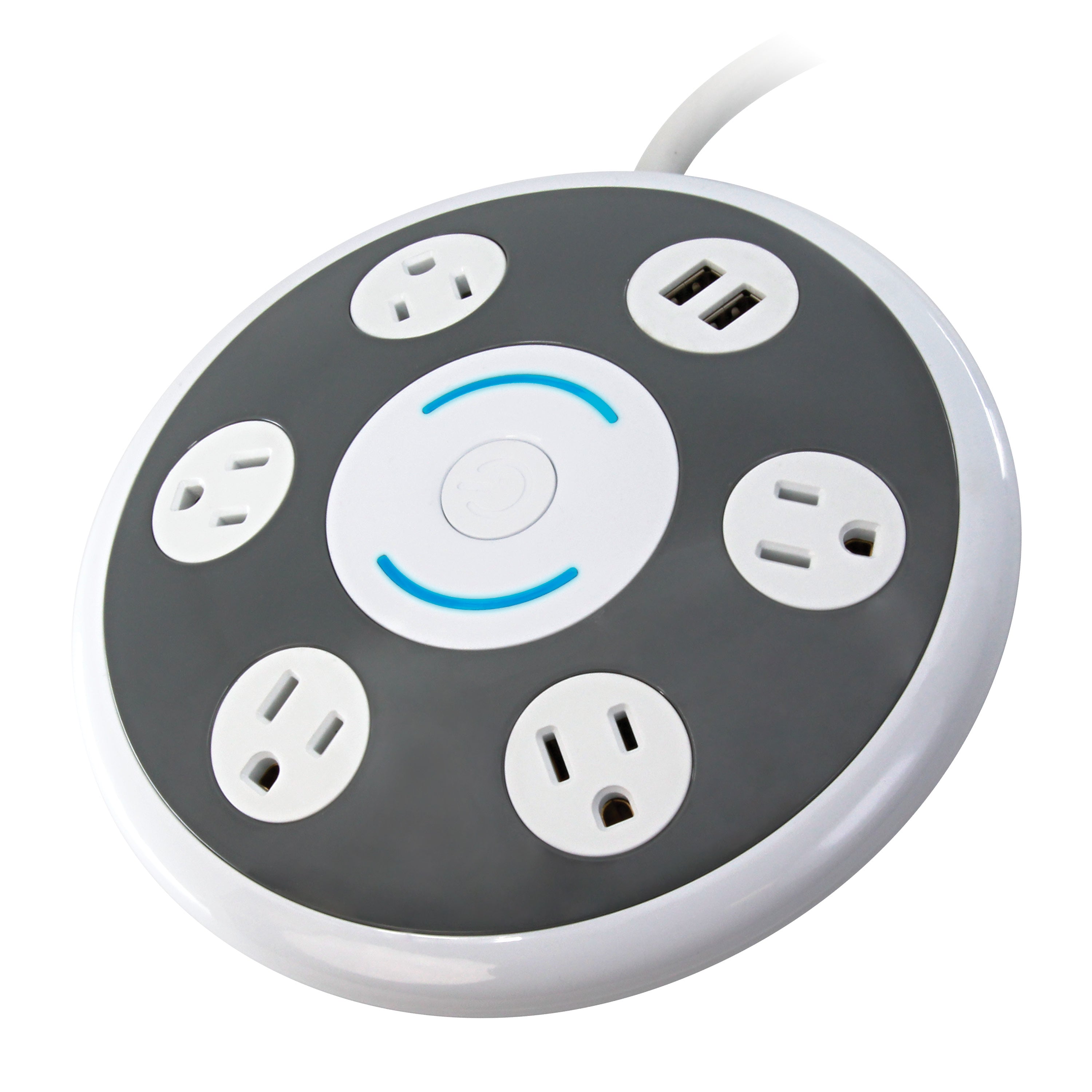 iQ 5-Outlet Round Surge Protector with USB Charger