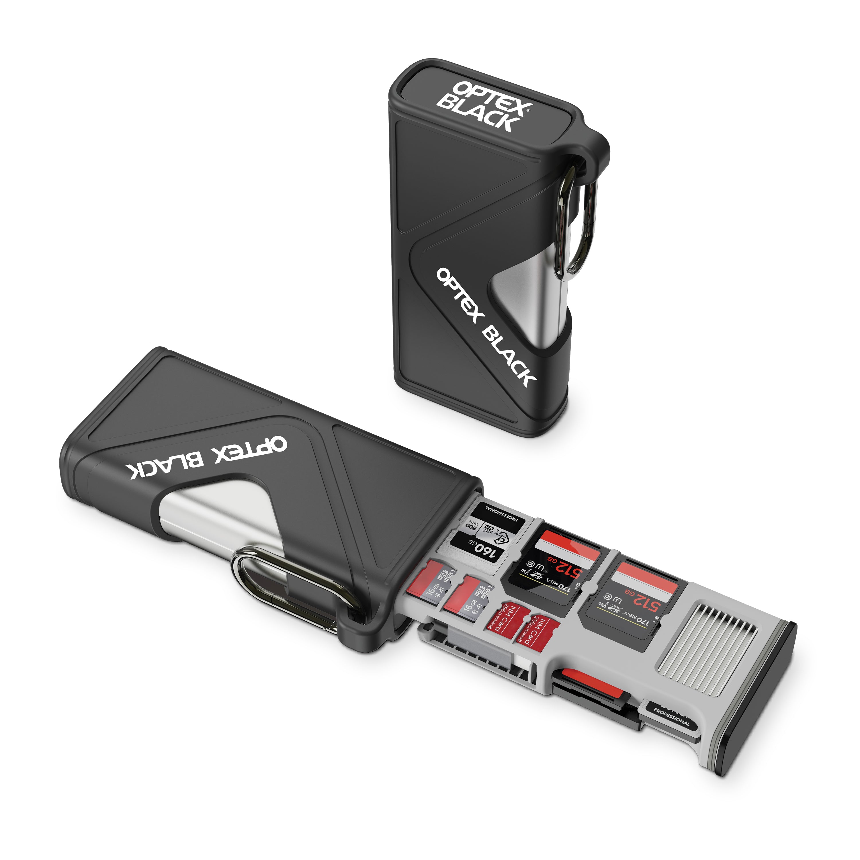 Optex Black OBR1500 CFexpress  (CF-A & CF-B) / SD Card Weatherproof Storage &  Reader with 10Gbps USB-C Transfer