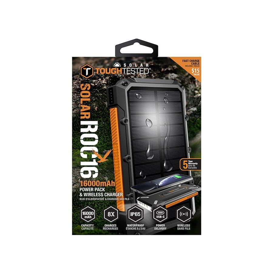 ToughTested ROC16 16,000mAh Solar Power Bank