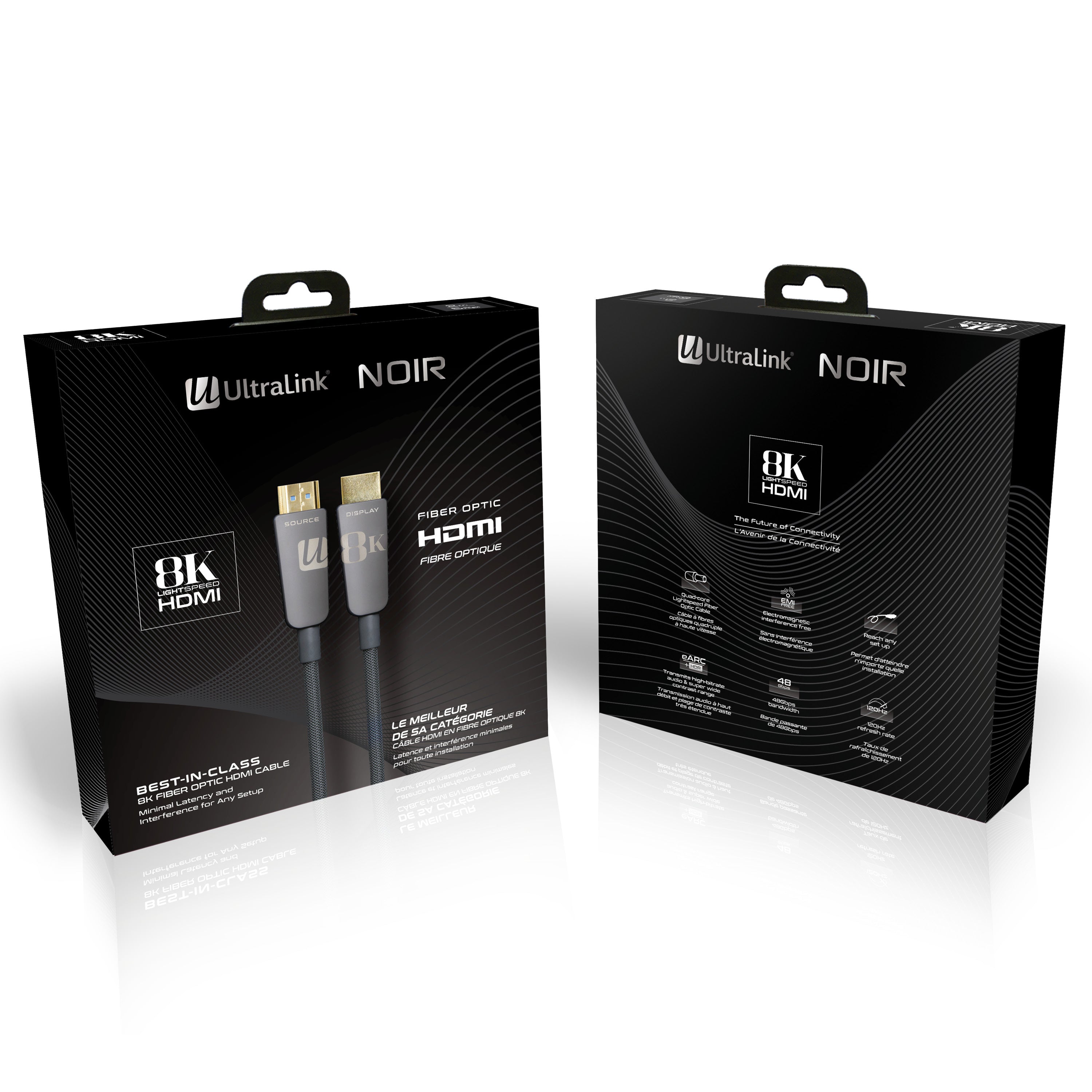 Ultralink Noir Fiber Optic 8K HDMI Cable - 2m/6ft