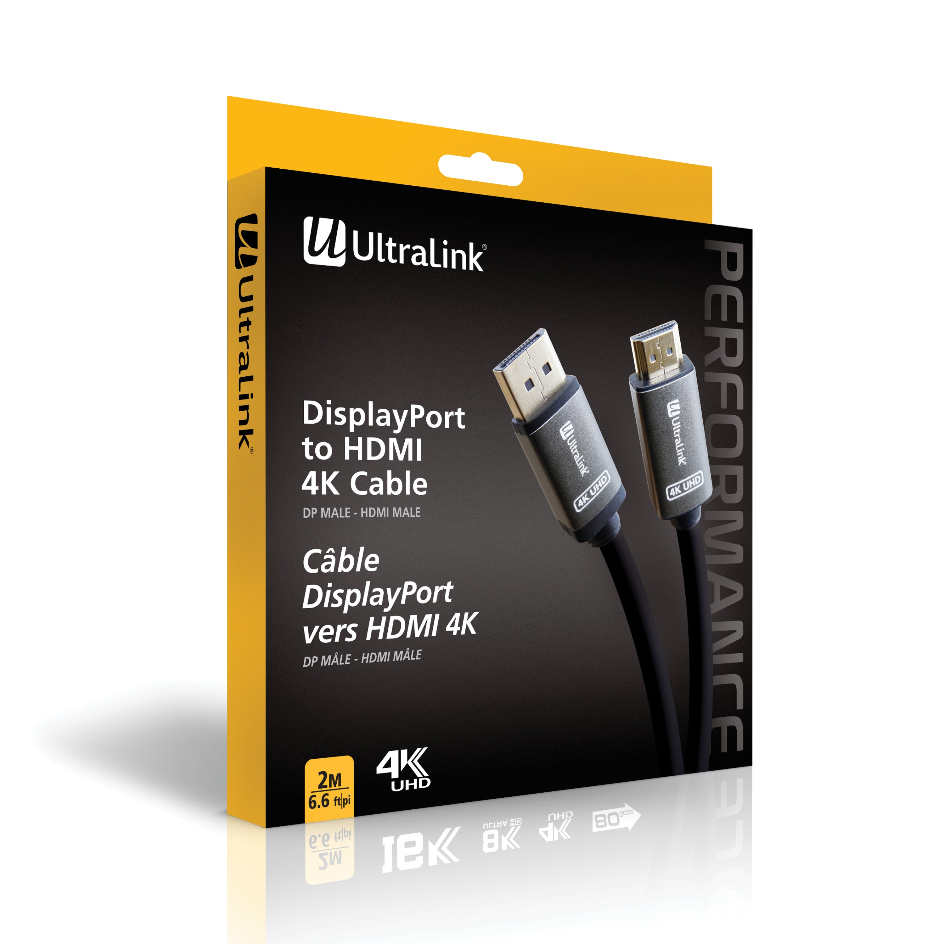 Ultralink Performance DisplayPort to HDMI 4K Cable - 2m/6ft