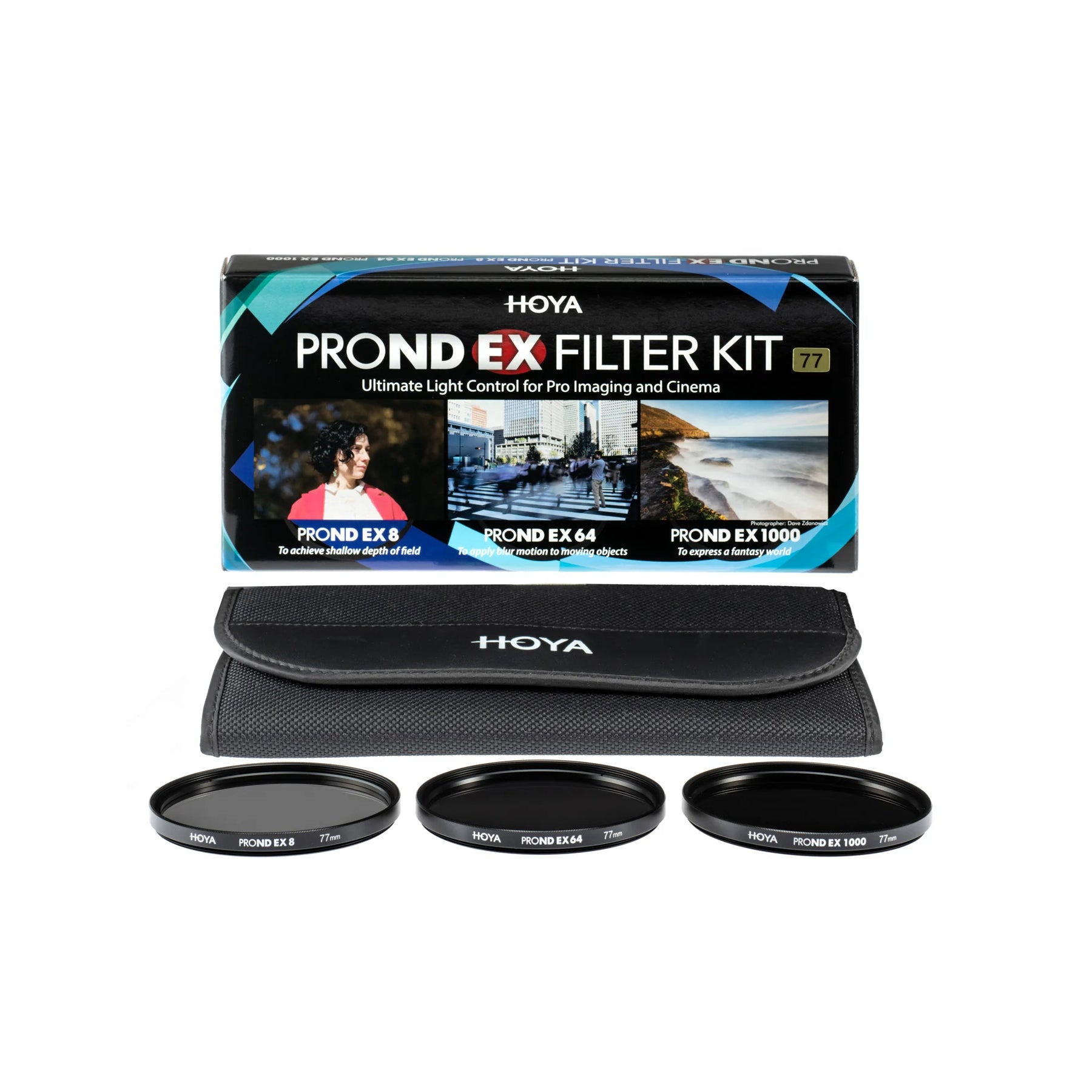 Hoya ProND EX Filter Kit - 3 Filters  and Wallet