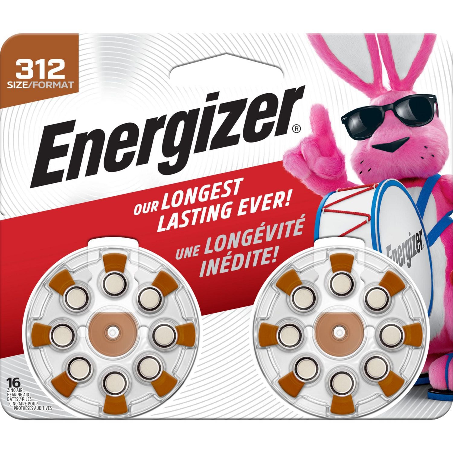 Energizer Hearing Aid Size 312 EZ Turn (16 Pack)