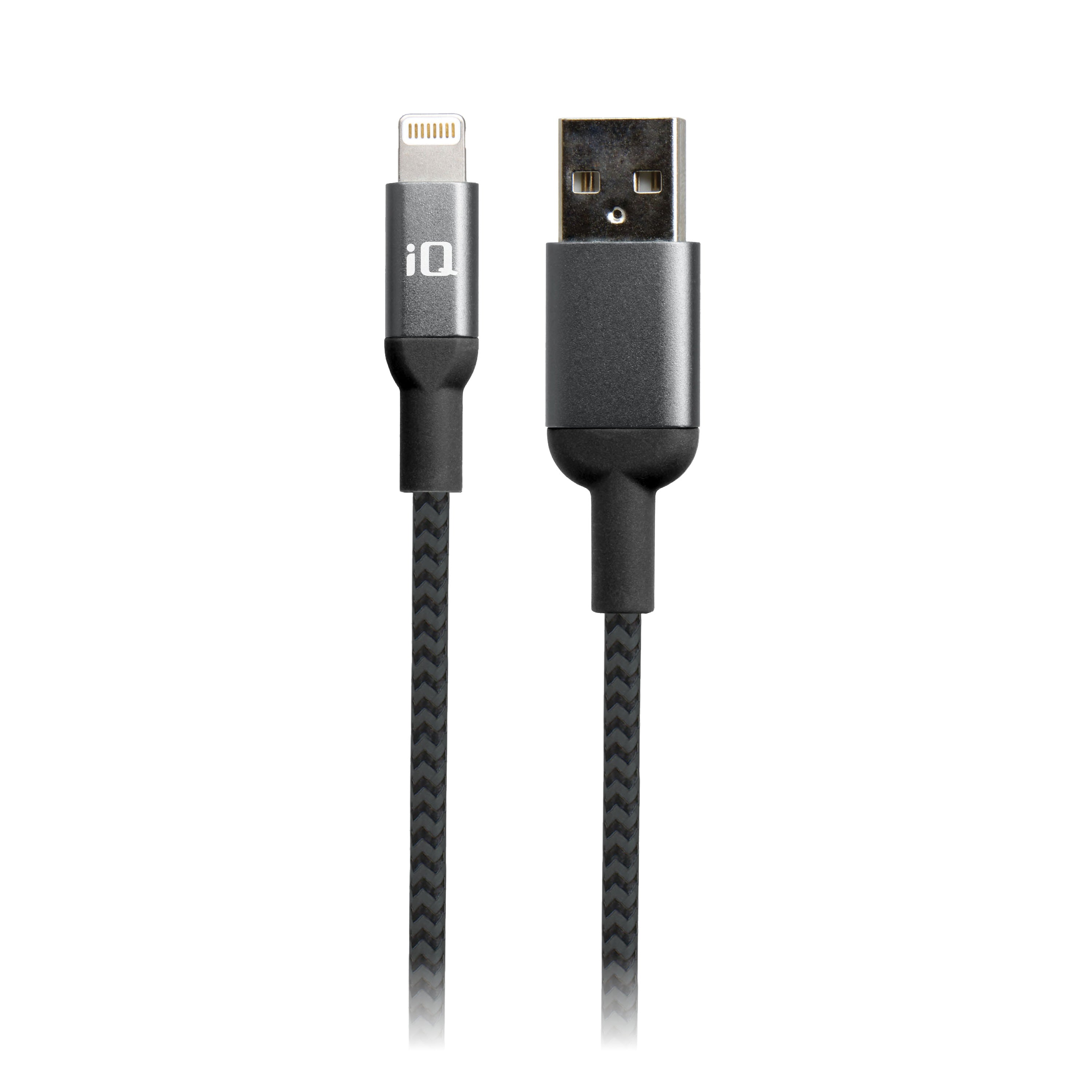 iQ Lightning Cable Grey/White Zebra Braided - 3m/10ft