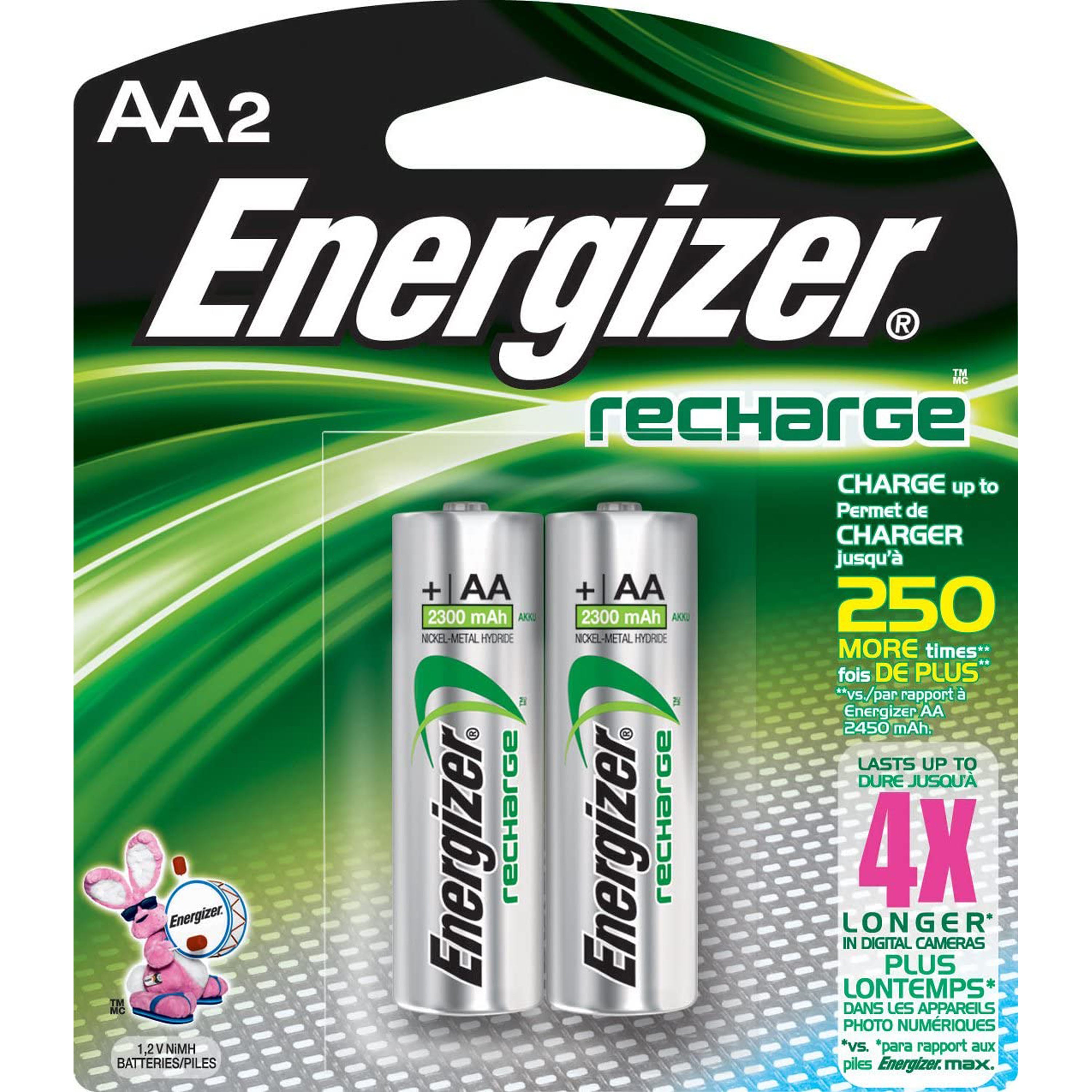 Energizer RECHARGE Batteries AA (2 Pack)