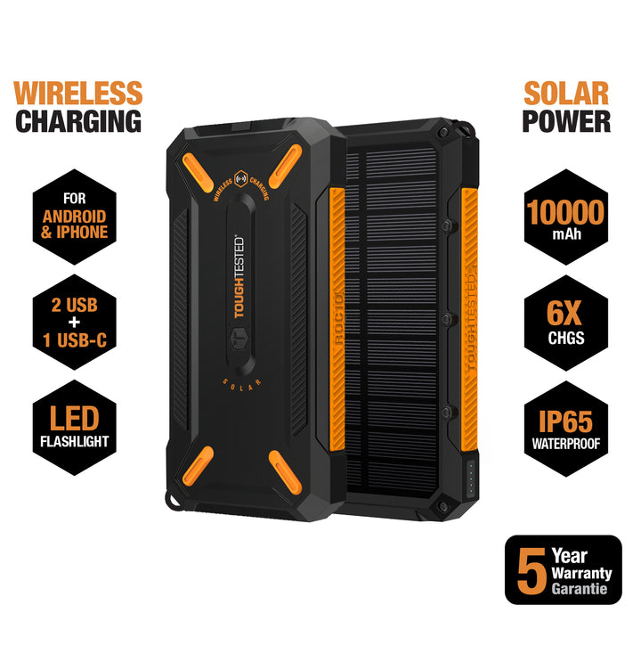 ToughTested ROC10 10,000mAh Solar Power Bank