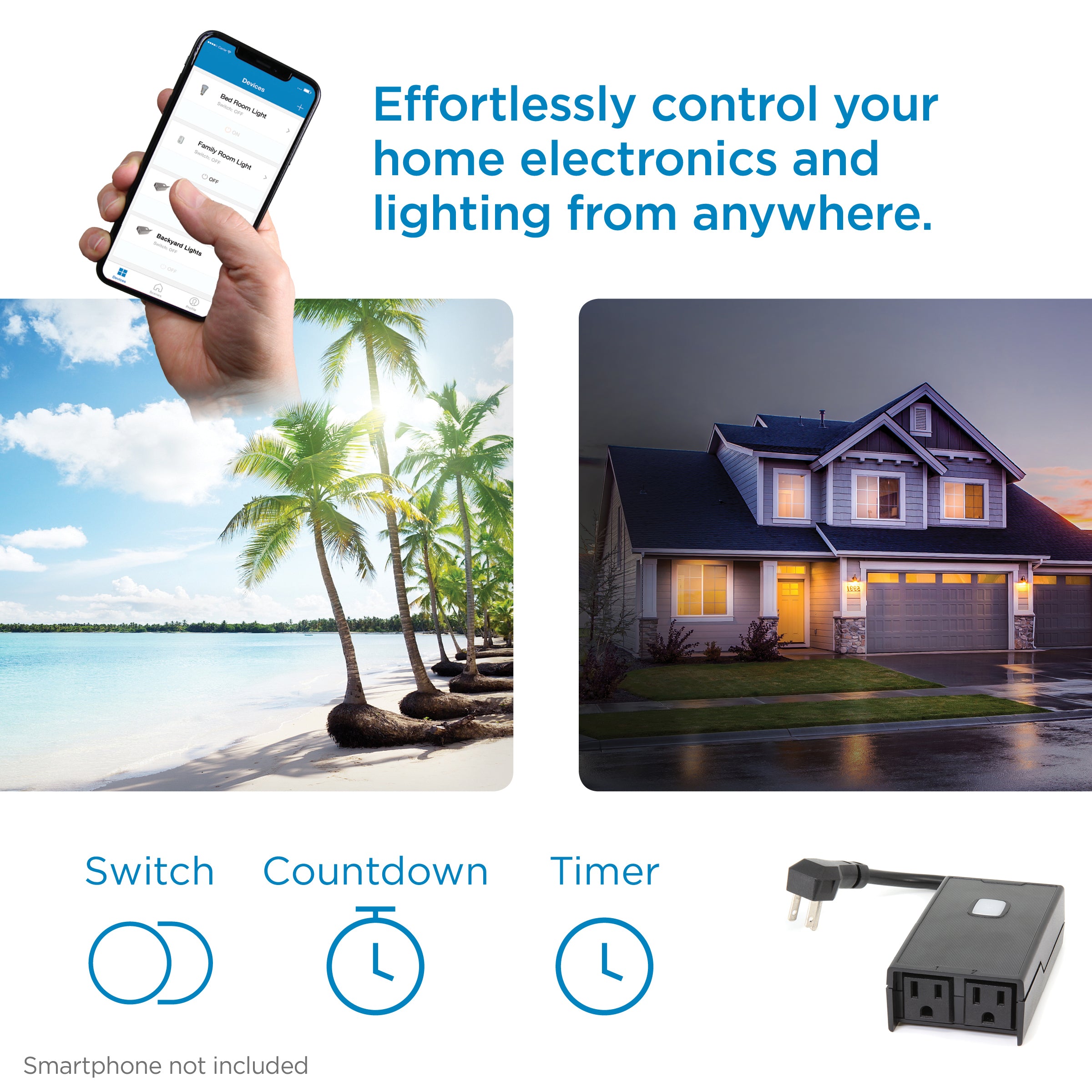 UltraLink Smart Home Wifi Dual Outdoor Plug