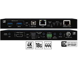 Key Digital HDBT RX (100M) W USB,Lan,Arc,L/R In